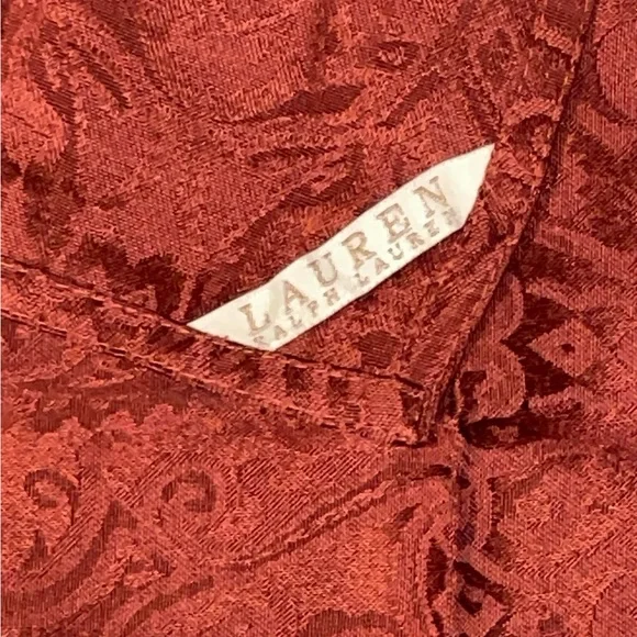LAUREN Ralph Lauren Cloth Napkins 4-pack Dressage Red Rust Paisley 20"×20" NEW